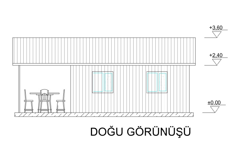 prefabrik ev yan görünüş